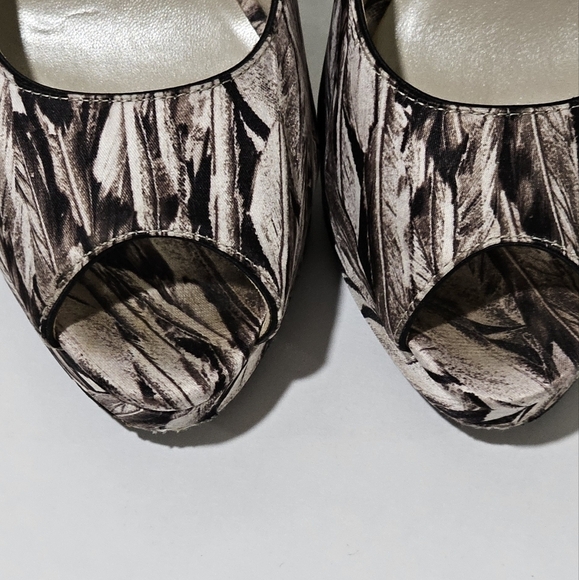 Karen Millen Brown And Black Peep Toe Platform Heels Size 6 - Picture 7 of 10